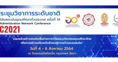 ขอเชิญผู้สนใจเข้าร่วมการประชุมวิชาการระดับชาติเครือข่ายวิจัยสถาบันอุดมศึกษาทั่วประเทศ ครั้งที่ 14 ระหว่าง 4-6 สิงหาคม 2564 ณ โรงแรมสวิสโฮเต็ล กรุงเทพฯ รัชดา ขอเชิญผู้สนใจเข้าร่วมการประชุมวิชาการระดับชาติเครือข่ายวิจัยสถาบันอุดมศึกษาทั่วประเทศ ครั้งที่ 14 ระหว่าง 4-6 สิงหาคม 2564 ณ โรงแรมสวิสโฮเต็ล กรุงเทพฯ รัชดา